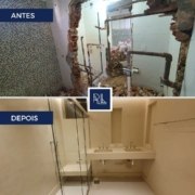 Antes e depois da reforma no banheiro